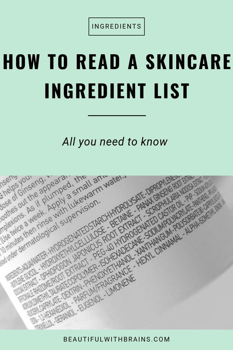 how to read a skincare ingredient list