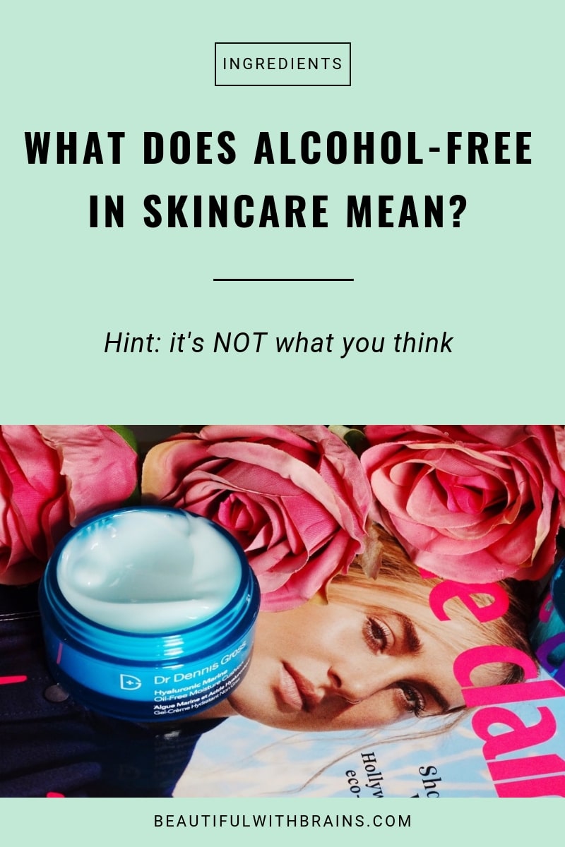 what alcohol-free in skincare means